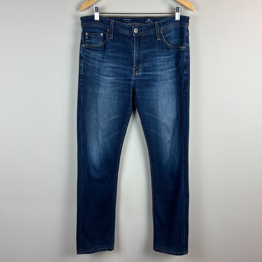 AG Adriano Goldschmied The Everett Slim Straight Jeans Mens 33x29 Blue Denim